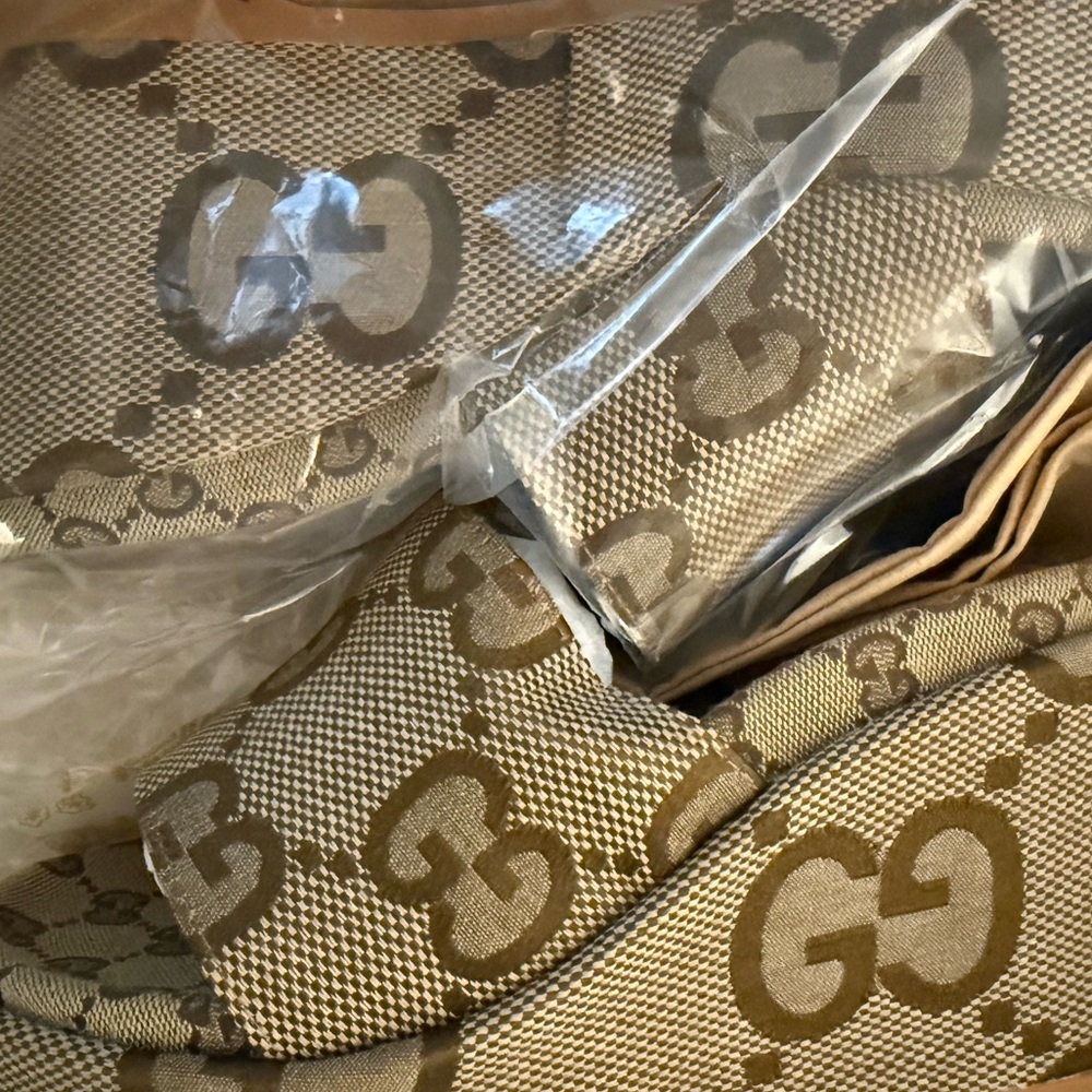 Gucci Brown Monogram Sandals